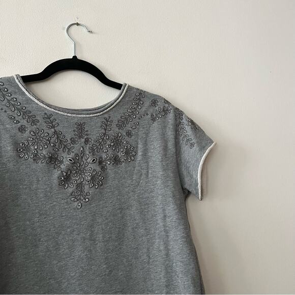 Rag & Bone/Jean Eyelet Grey Sweatshirt Dress - Picture 4 of 5